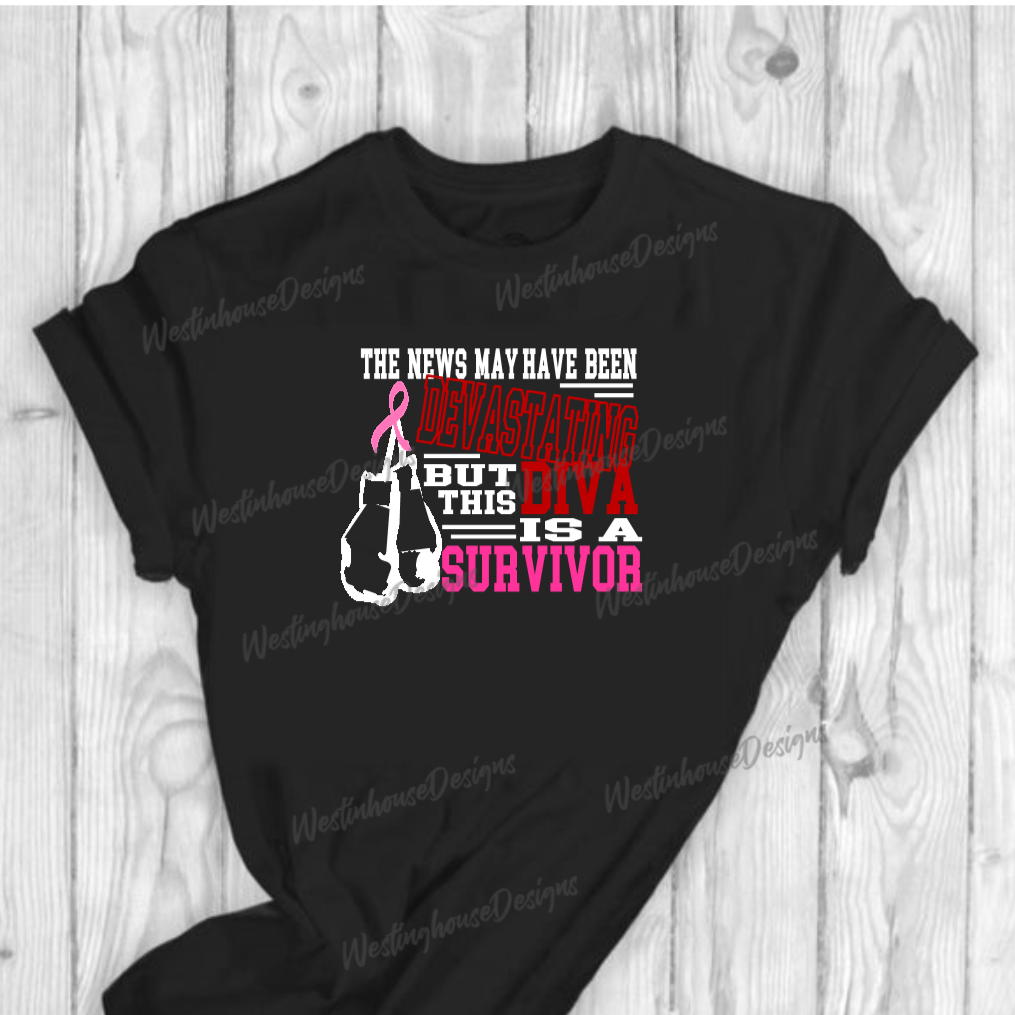 Devastating Diva Breast Cancer Survivor Tee