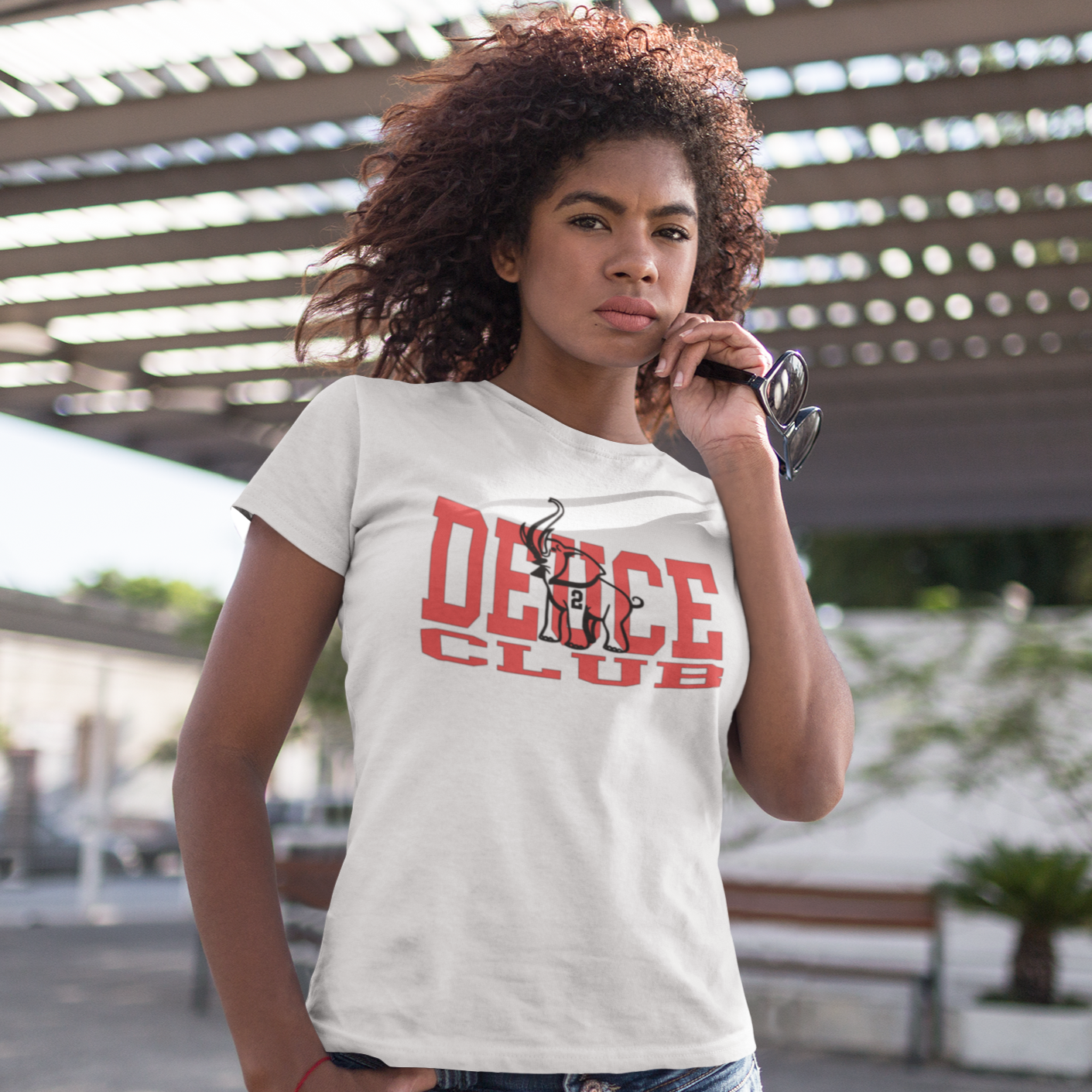 LIMITED OFFER DELTA DECK LOGO TEE GREY×RED☆-